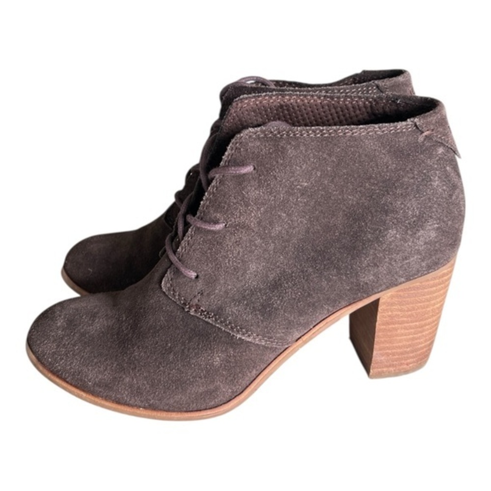 Toms Women's Suede Ankle Booties - Dark Brown Size 8.5